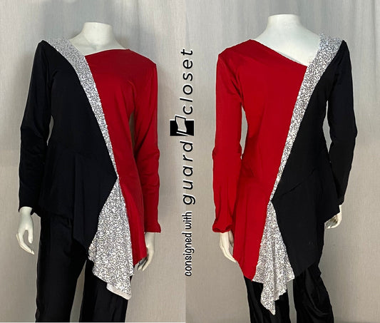 7 red black silver DSI tunics