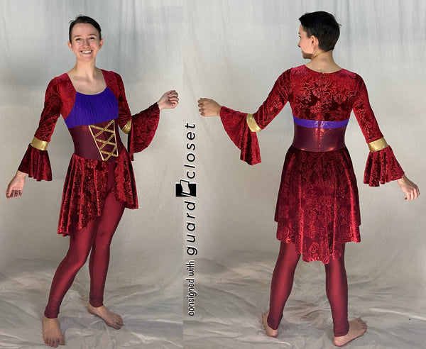 22 total burgundy purple gold Renaissance royalty Creative Costuming & Designs uniforms