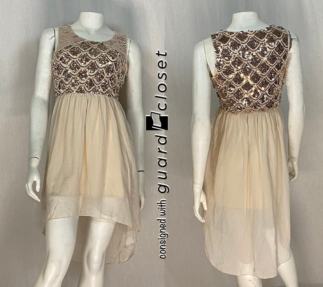 12 beige copper sleeveless Alexandra Collection dresses