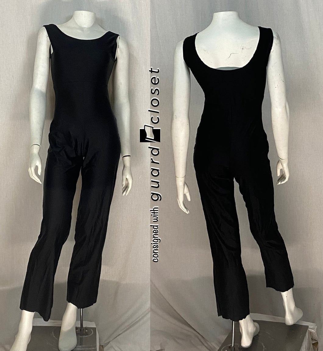 11 solid black bib unitards