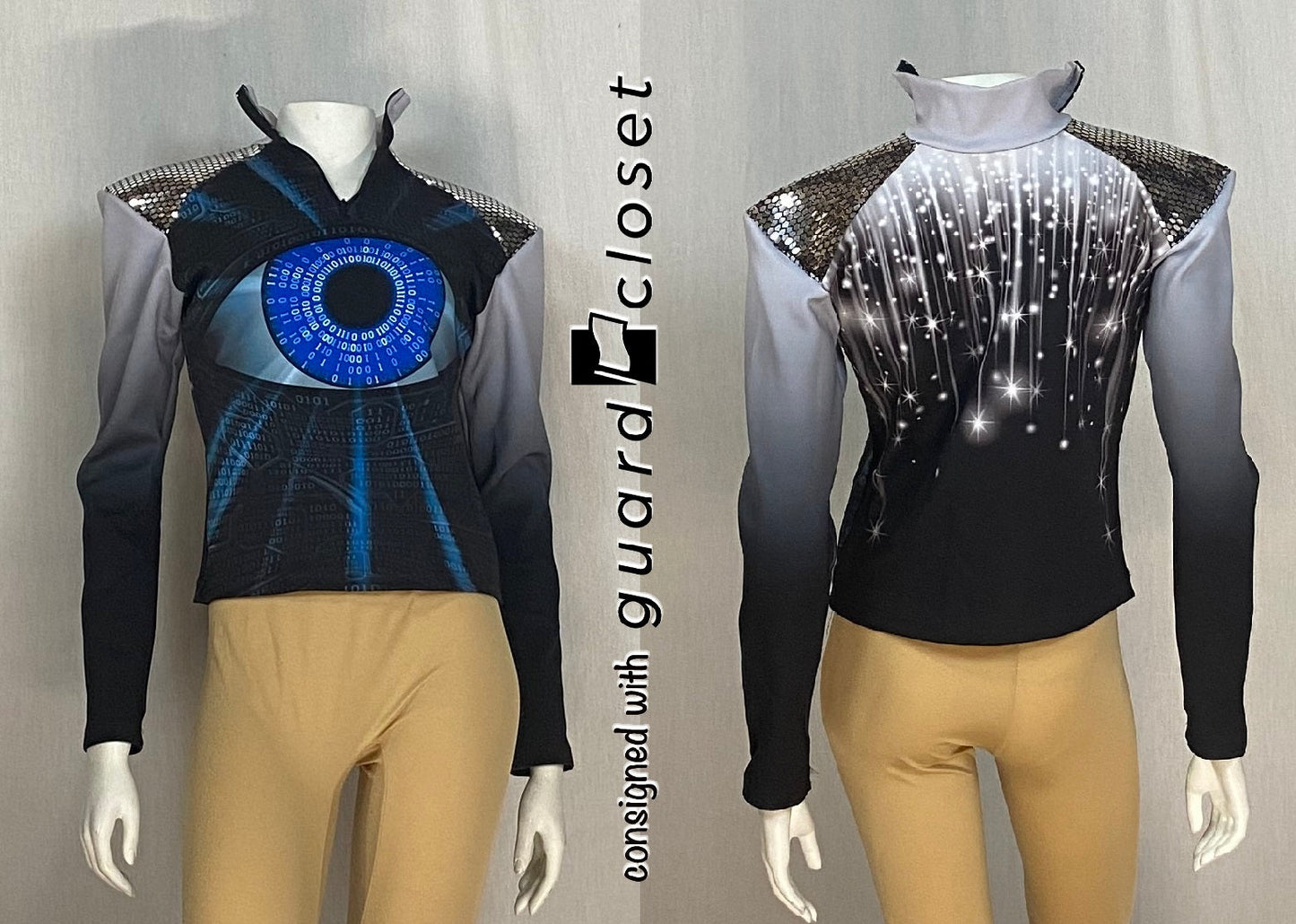 35 black blue binary futuristic AI G2 Performance Gear performance tops