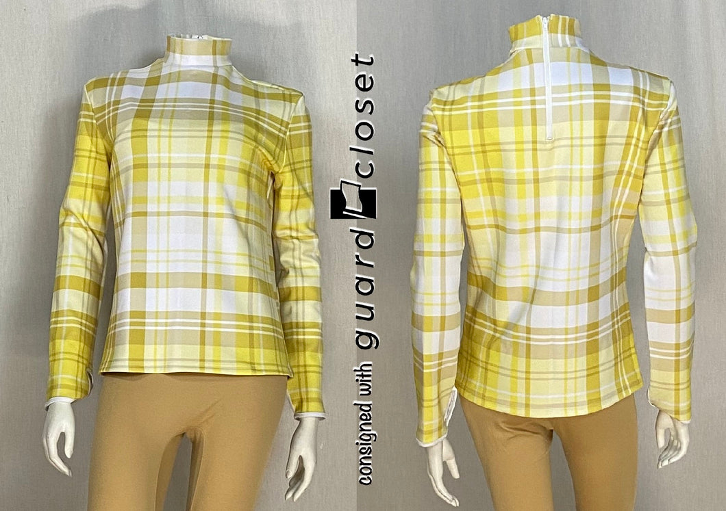 41 yellow plaid performance tops
