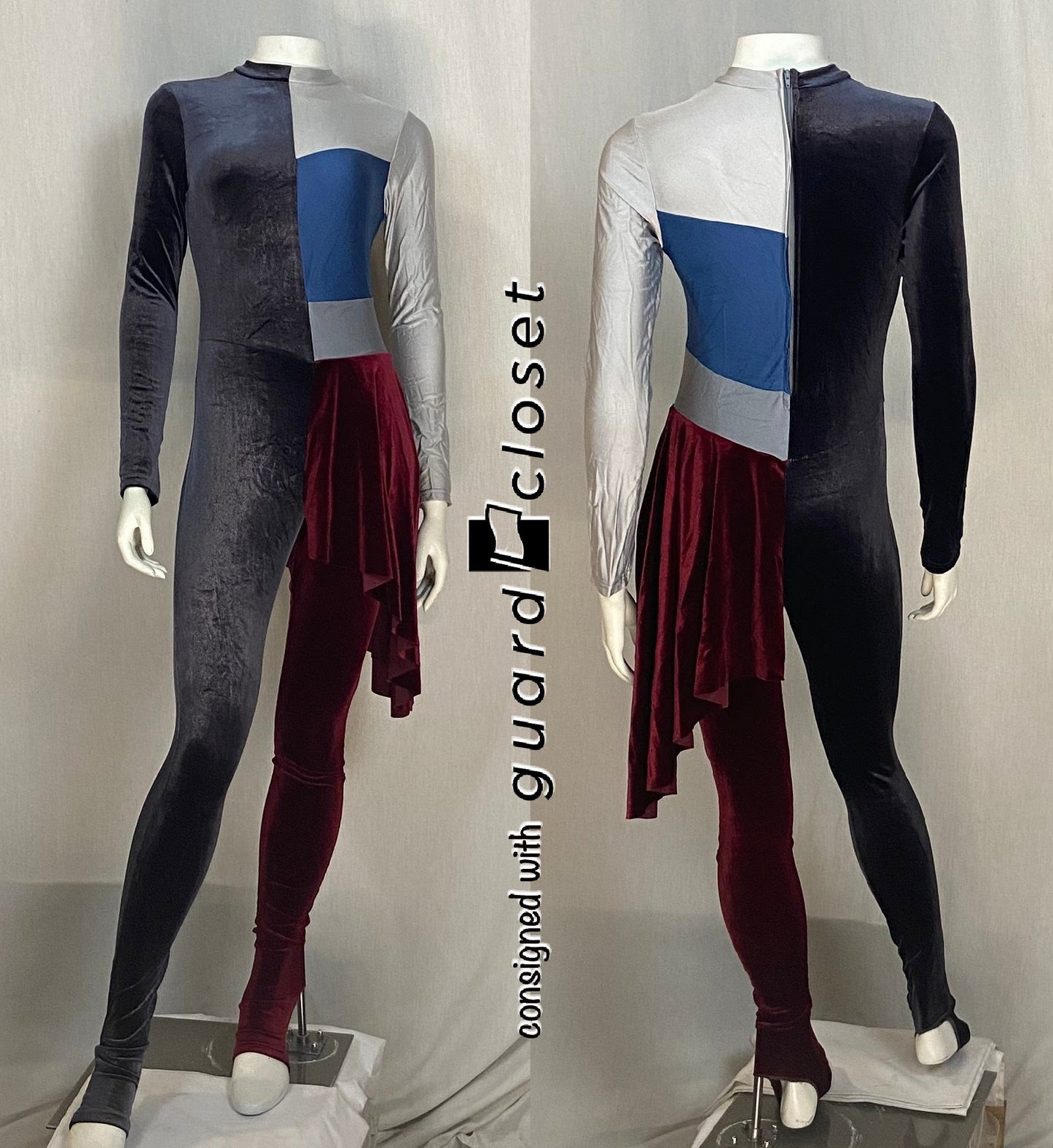 10 female + 1 male gray blue maroon Band Shoppe uniforms