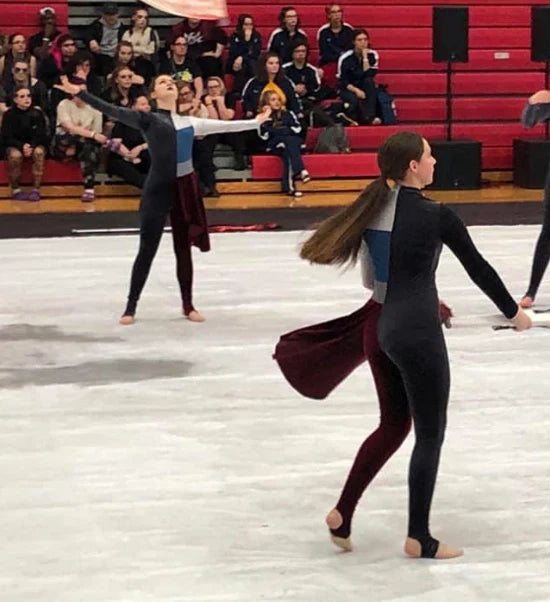 10 female + 1 male gray blue maroon Band Shoppe uniforms