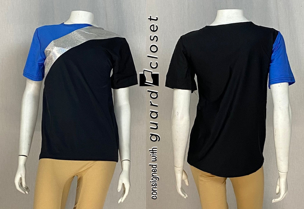 24 blue black silver Envy Costumes & Designs short sleeve performance tops