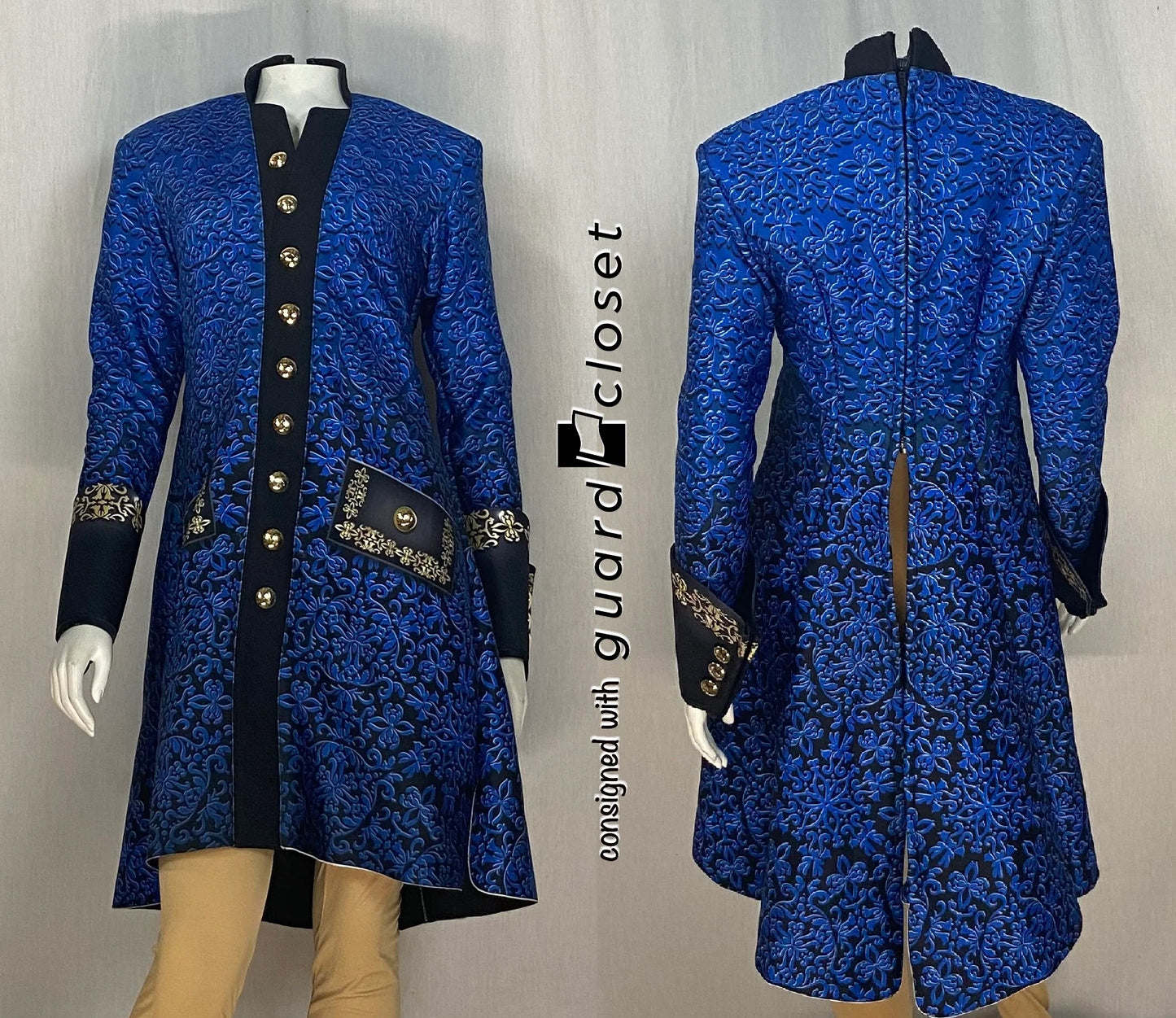 87 blue gold filigree jackets + 89 pairs black gold gauntlets FJM