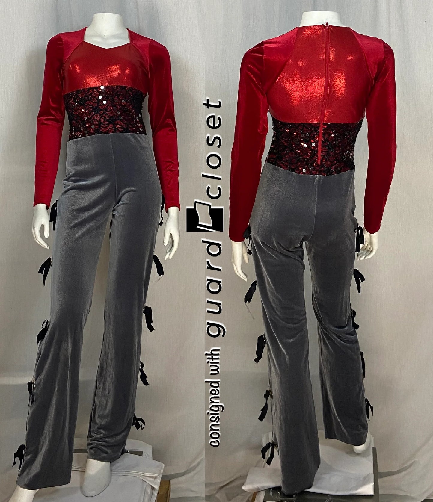 15 red charcoal unitards + 9 white toreador jackets by Creative Costuming & Designs