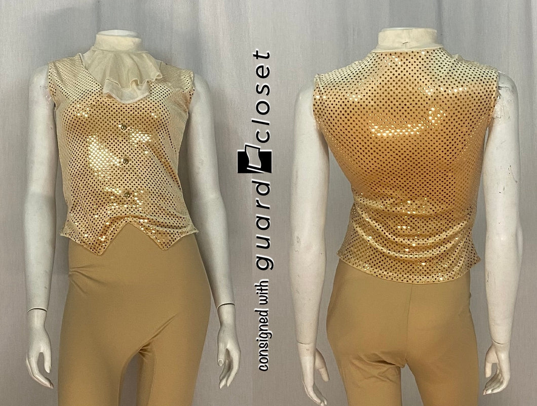 16 gold beige vest style sleeveless tops guardcloset