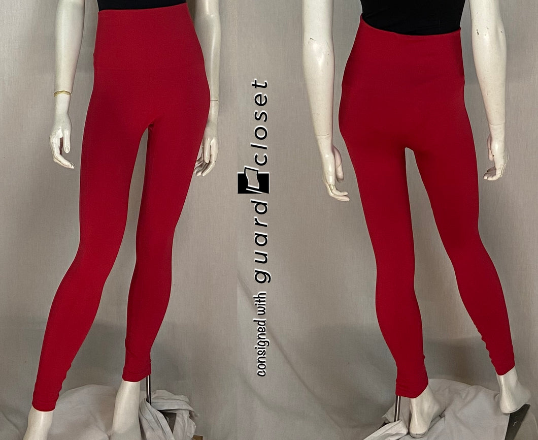 28 red high waist leggings