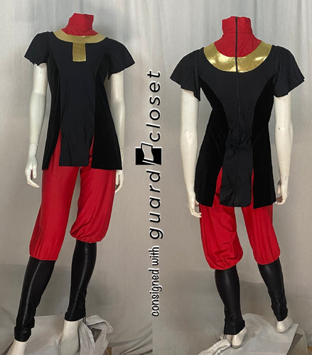 9 total black red uniforms + sleeves Creative Costuming & Designs