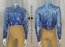 Load image into Gallery viewer, 21 metallic blue galaxy tops Dance Sophisticates
