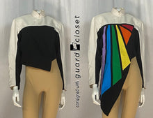 Load image into Gallery viewer, 13 beige black jackets with rainbow multi color reveal panel Fred J. Miller
