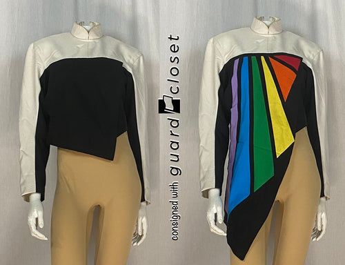 13 beige black jackets with rainbow multi color reveal panel Fred J. Miller