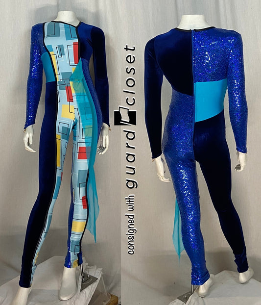 29 dark blue aqua Dance Sophisticates unitards