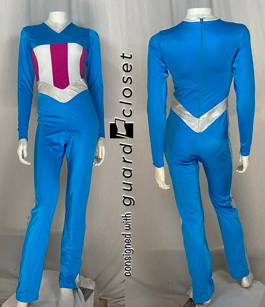 12 blue pink white long sleeve FJM unitards