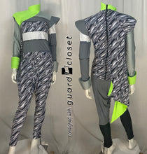 Load image into Gallery viewer, 32 gray green black uniforms (bib pants and jackets) Creative Costuming &amp; Designs
