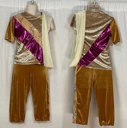 19 total maroon tan beige sleeveless Creative Costuming & Designs unitards