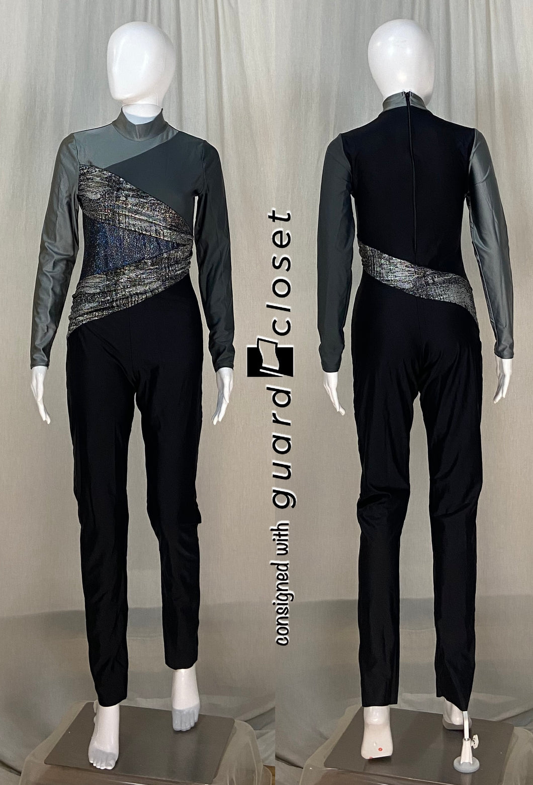 14 black gray silver long sleeve unitards Creative Costuming & Designs
