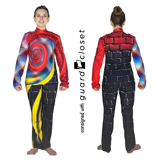 34 Bib pants + 32 tops multicolor stripe brick vortex by Style Plus