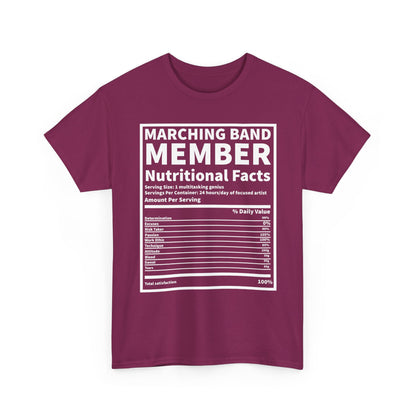 Marching Band Member Nutritional Facts T-Shirt - Unisex Tee
