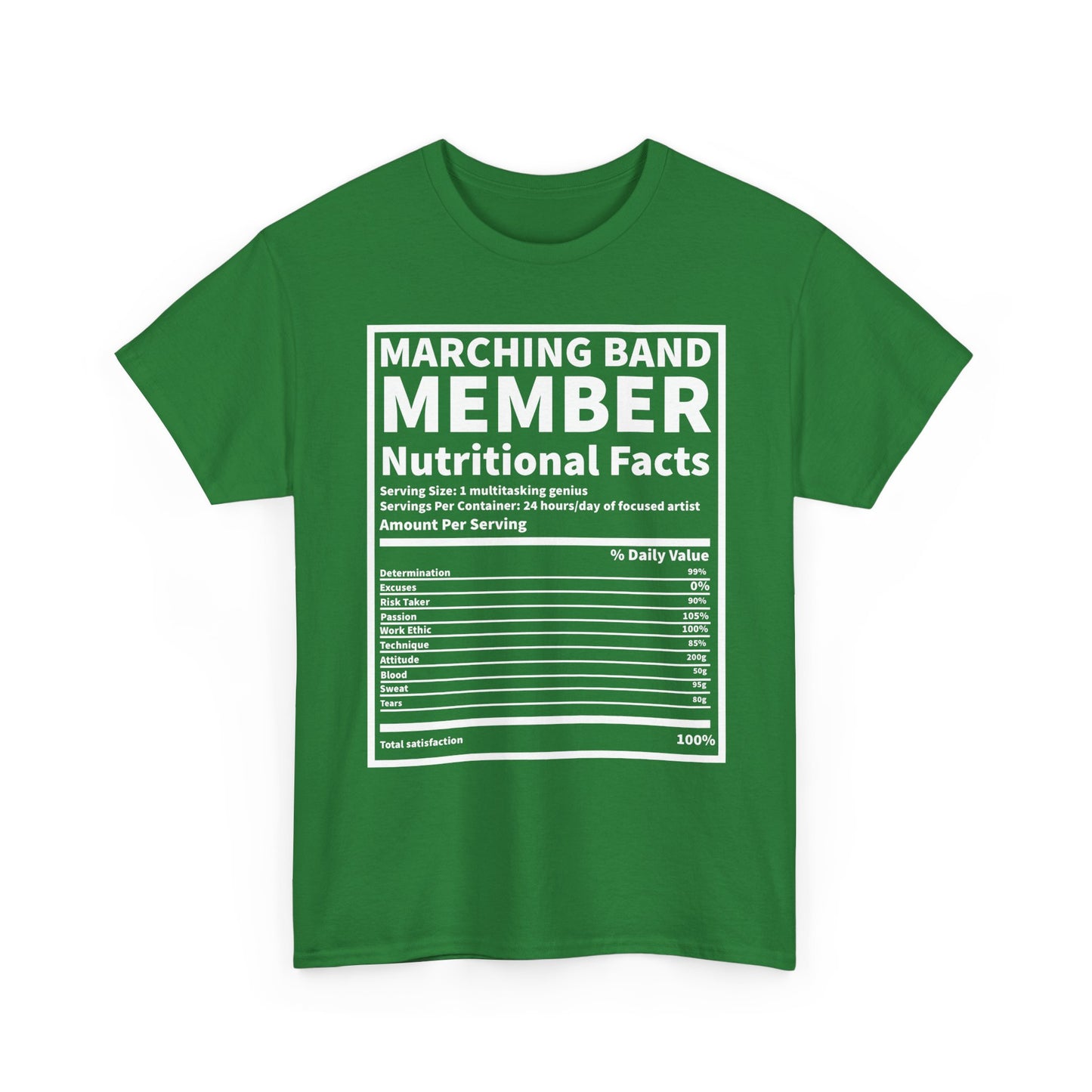 Marching Band Member Nutritional Facts T-Shirt - Unisex Tee