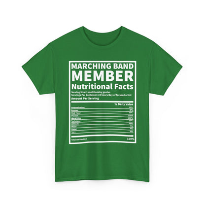 Marching Band Member Nutritional Facts T-Shirt - Unisex Tee