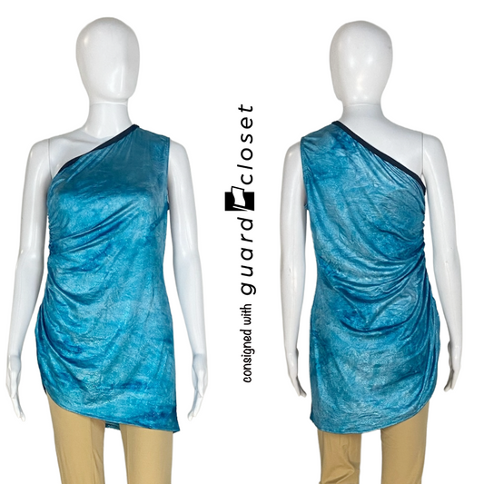 26 Aqua One Shoulder Tunics by Band Shoppe