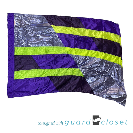 12 Shades of Purple and Neon Green Stripes Flags by American Band