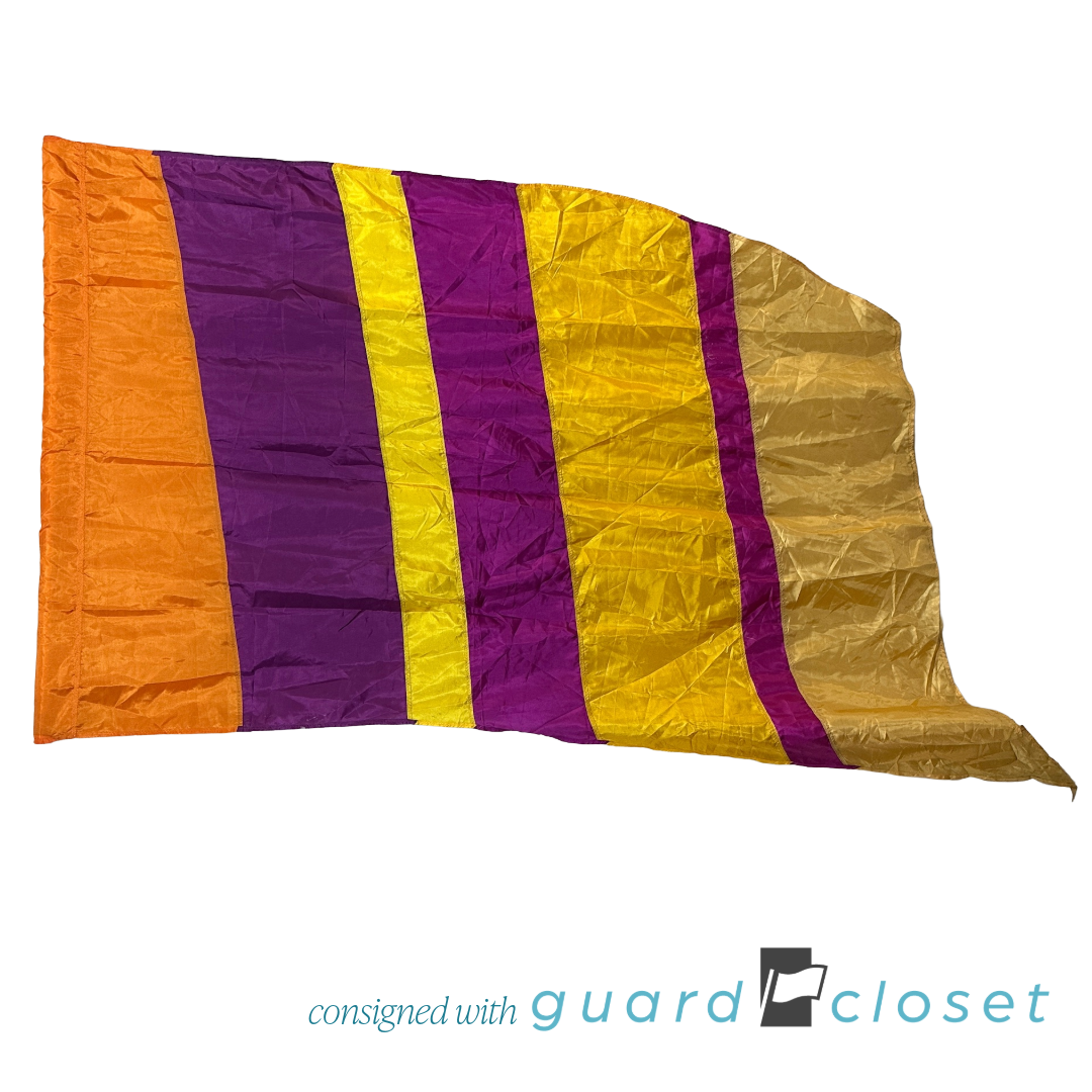 11 Orange Purple Yellow Vertical Stripe Flags