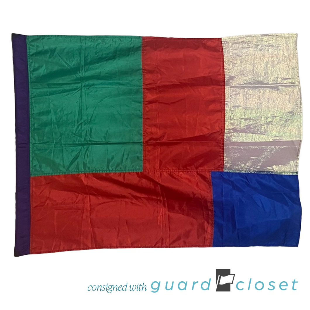 10 Green Red Blue Iridescent Block Flags