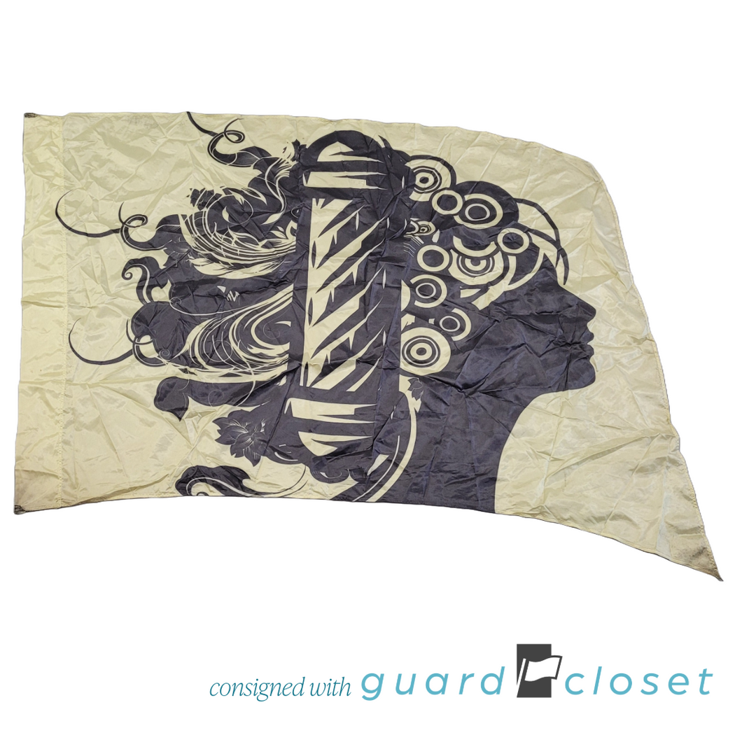 17 Yellow Black Face & Hair Silhouette Flags by Digital Performance Gear