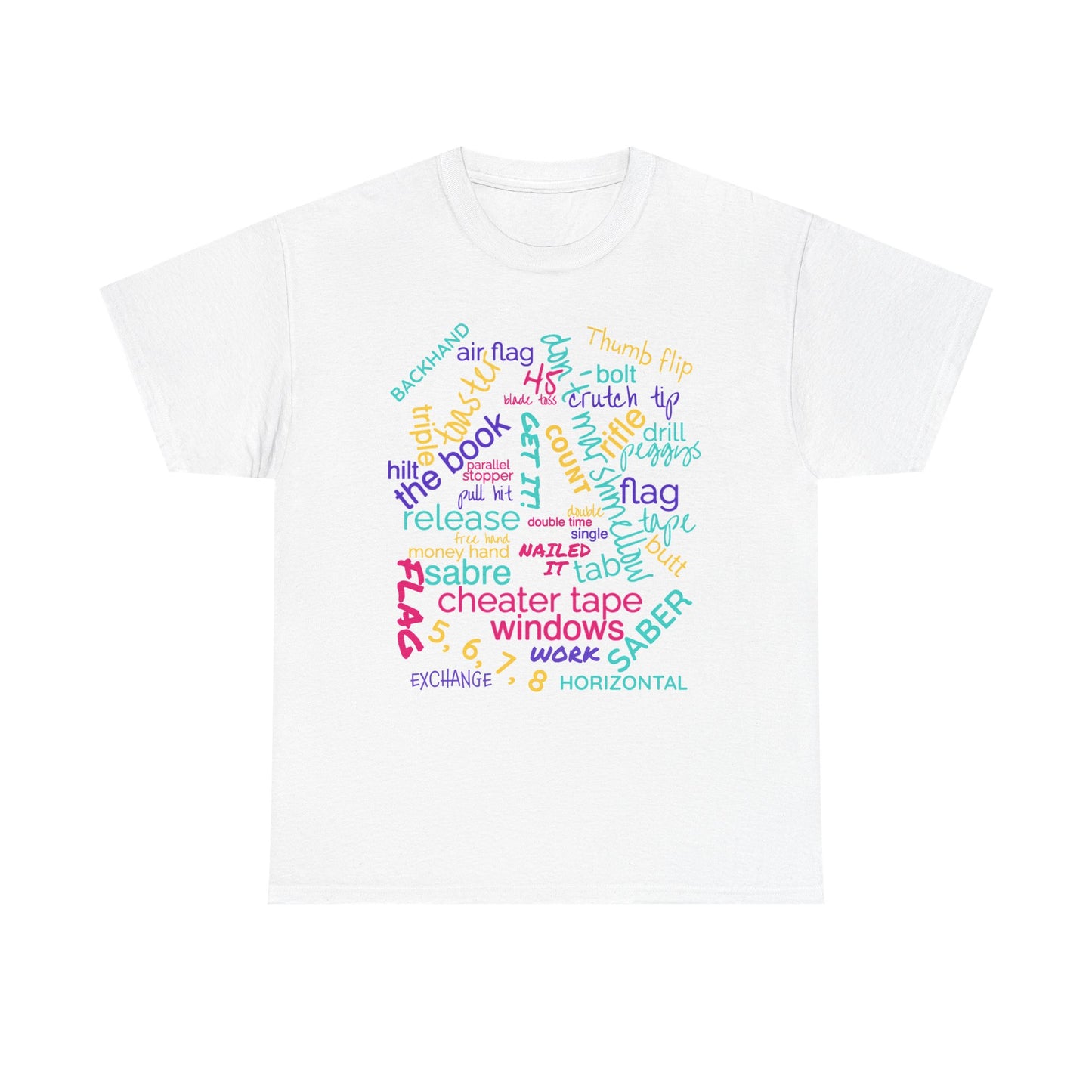 Colorful Word Cloud T‑Shirt — Playful Typography Graphic Tee