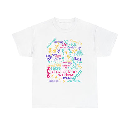 Colorful Word Cloud T‑Shirt — Playful Typography Graphic Tee