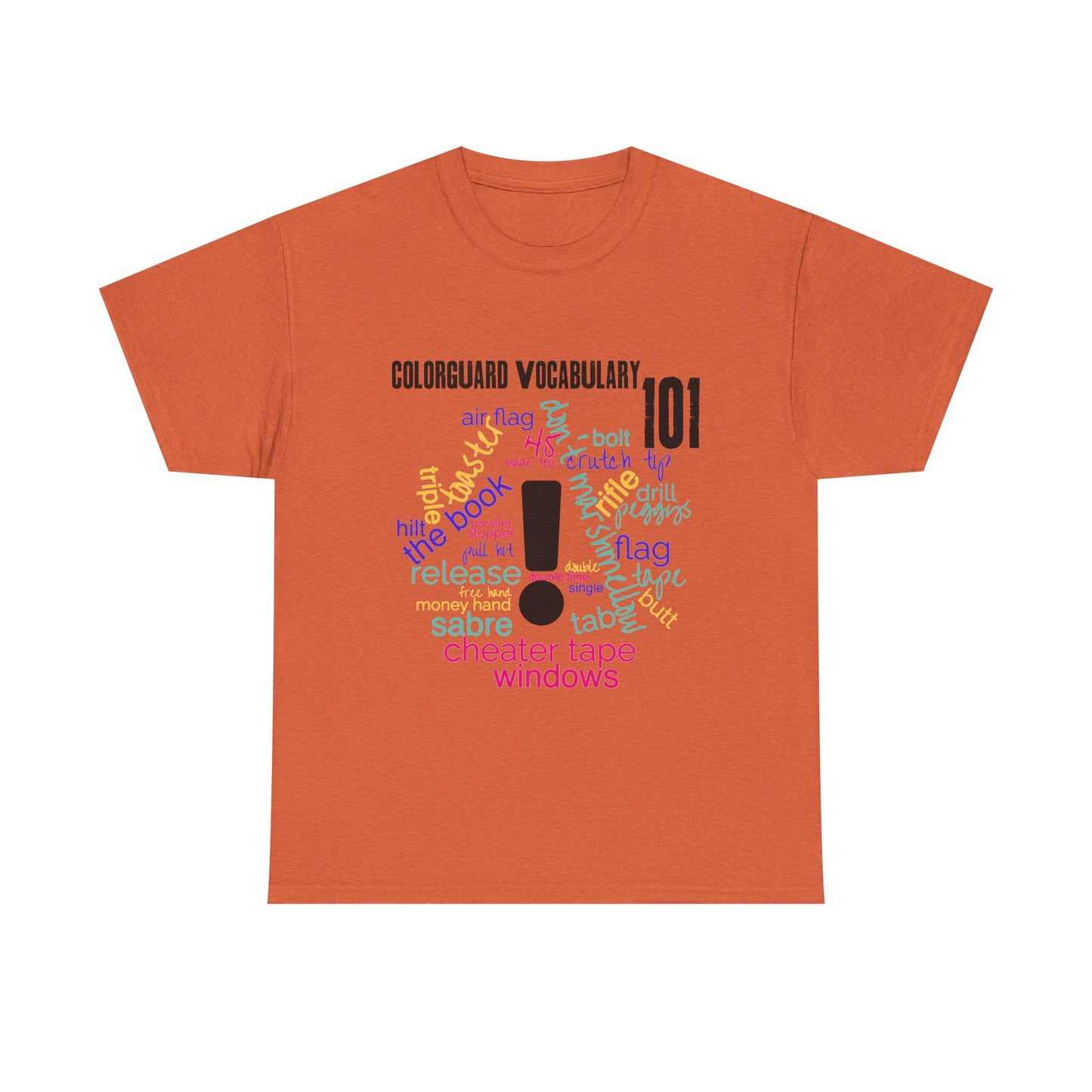 T-Shirt — Colorguard Vocabulary 101 Word Cloud Tee