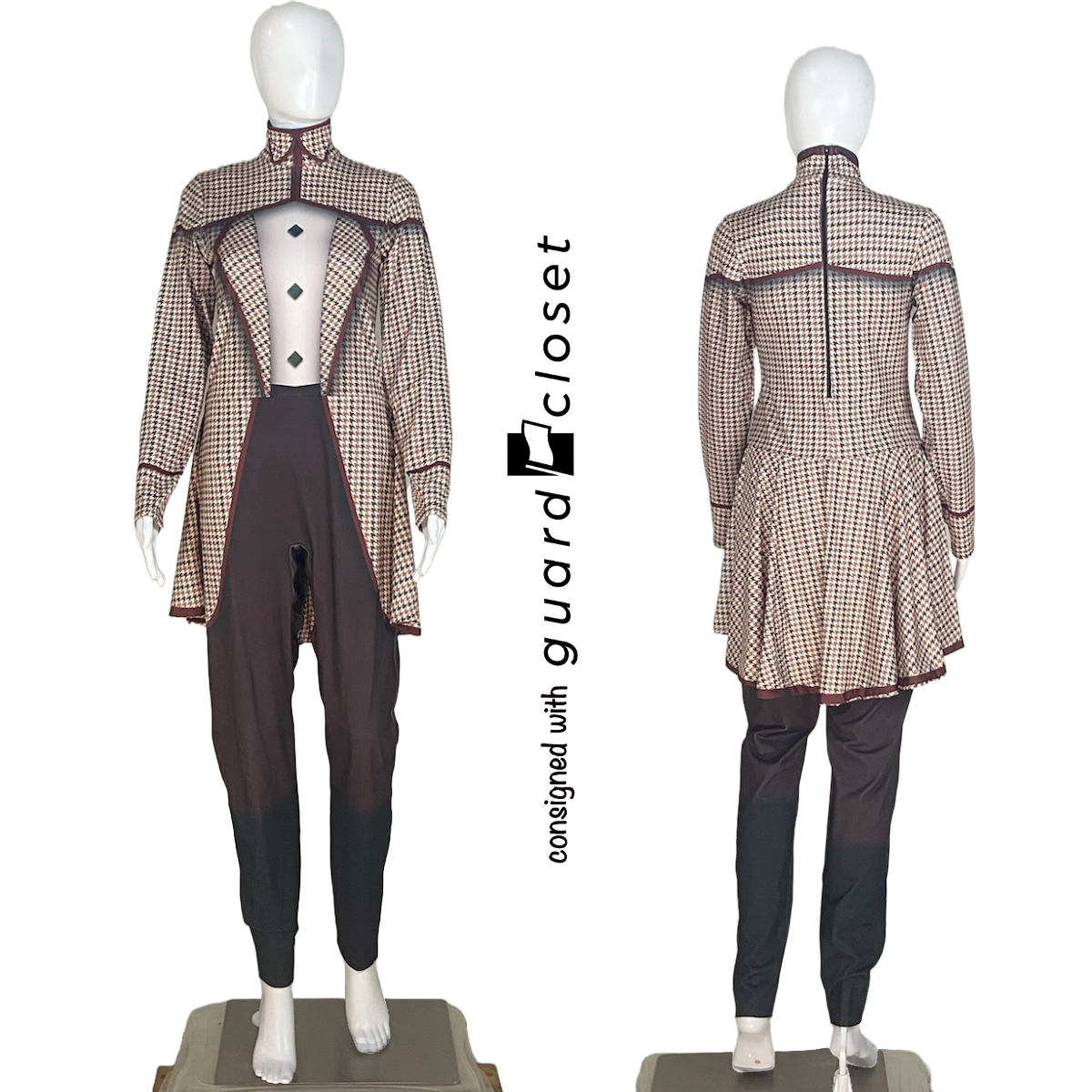 15 Brown Houndstooth Detective Theme Unitards, Tops & Bibs by Synced Up Designs