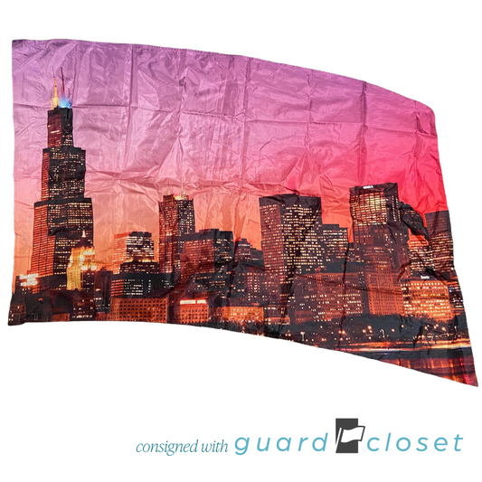 9 Pink Sunset City Skyline Flags by Band Shoppe