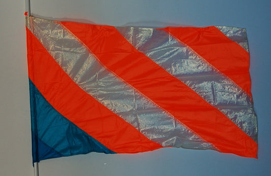 6 Blue orange Stripe Flags