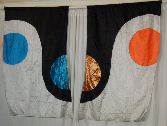 8 Orange Blue Double Sided Ying Yang Flags