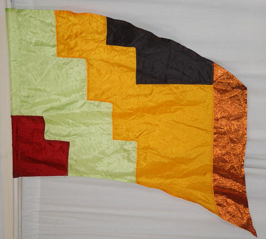 6 Orange Green Red Black Flags