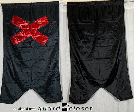 6 Black red "x" Double Sided Flags
