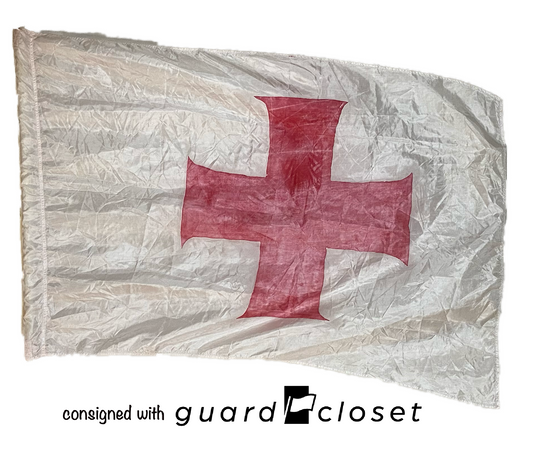 6 white with red cross flags