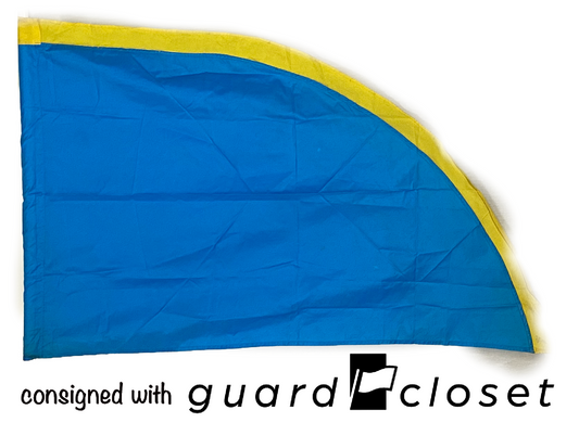 6 Blue yellow Curved Flags