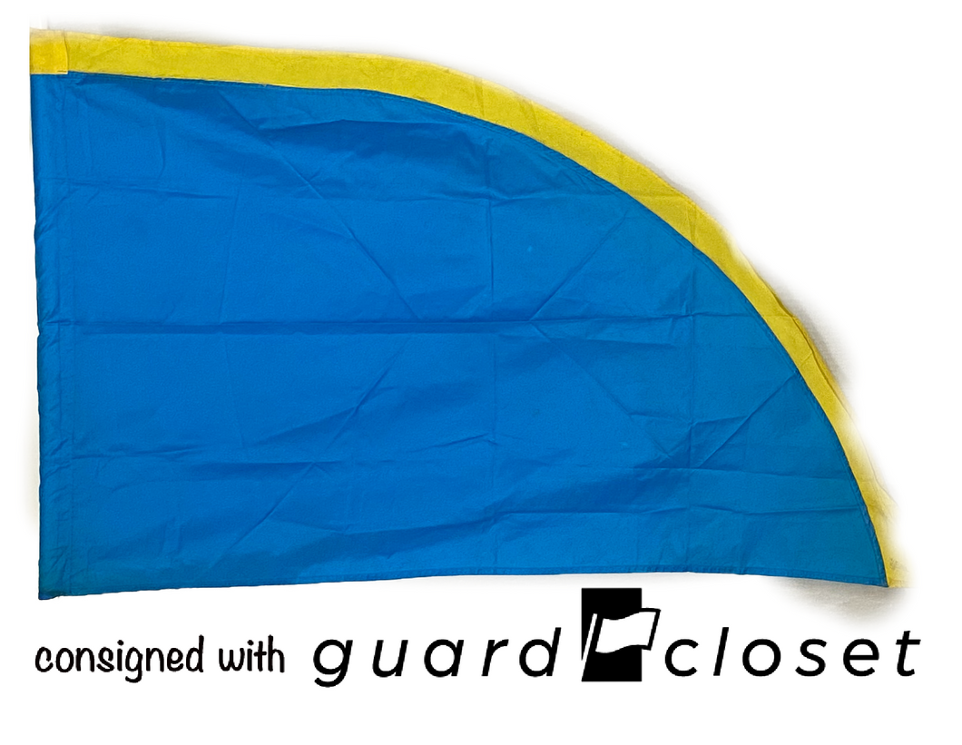 6 Blue/yellow Curved Flags