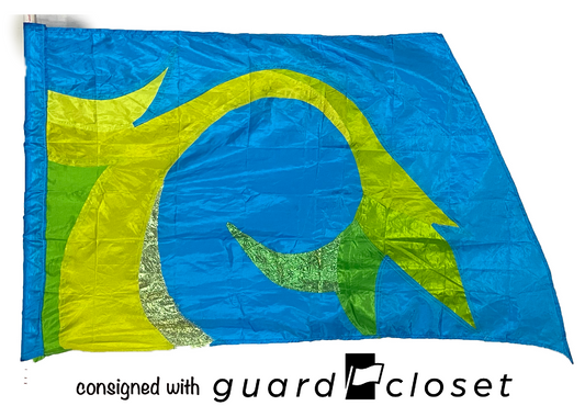 9 blue green leaf beanstalk flags
