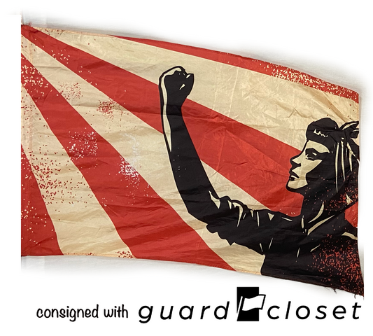 6 red black strength resistance women female flags