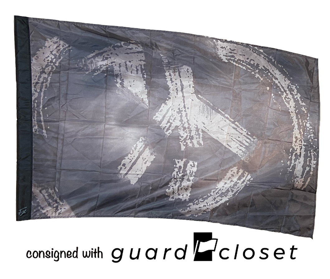 9 gray broken peace sign flags
