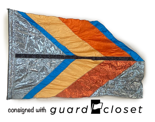7 blue orange silver black flags