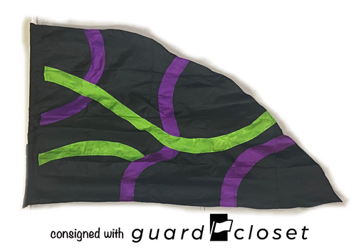 5 green black purple ribbon flags guardcloset