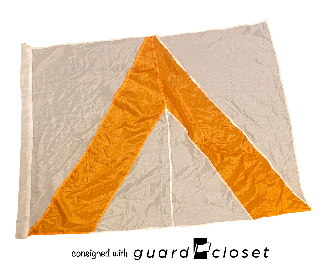 6 orange white peak triangle traffic cone flags
