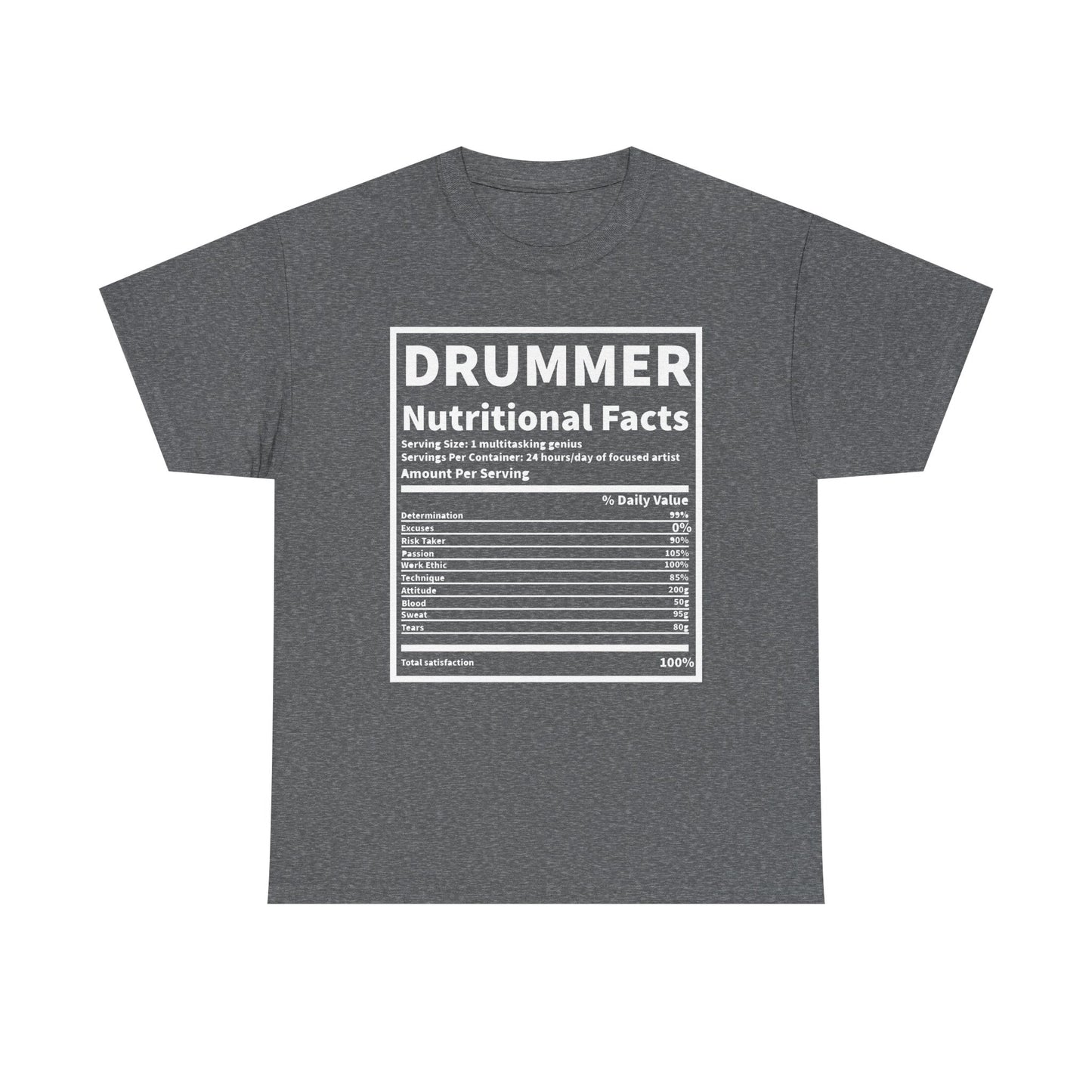 Drummer Nutritional Facts T‑Shirt